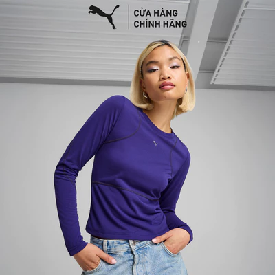 Áo Thun Thời Trang PUMA Nữ THE FAST RACE Longsleeve Lapis Lazuli Màu Xanh