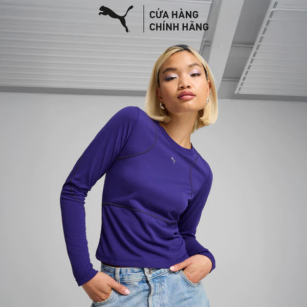 Áo Thun Thời Trang PUMA Nữ THE FAST RACE Longsleeve Lapis Lazuli Màu Xanh