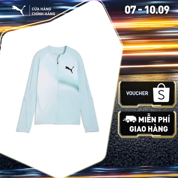 Áo Khoác Chạy Bộ PUMA Nữ W LIGHTSPEED UW GRPHC JACKET Fresh Water-AOP Màu Xanh