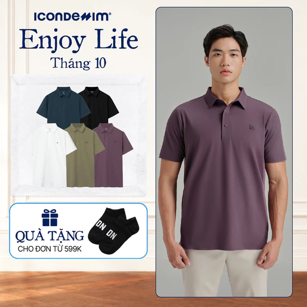Áo Polo Nam ProCool New Gen ICONDENIM, công nghệ hạt làm mát, vải Cool Fabric độc quyền co giãn giữ form tốt PLID0228
