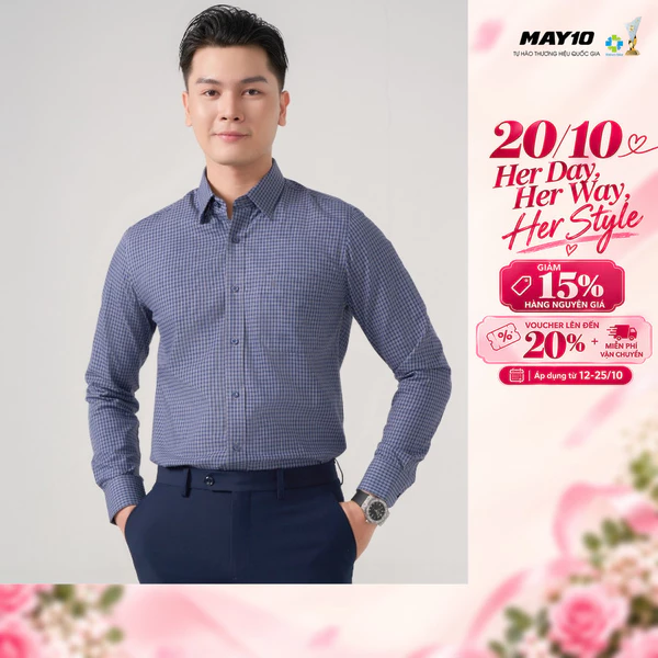 Áo Sơ mi nam dài tay May 10 form RegularFit mã 010125009 AK592