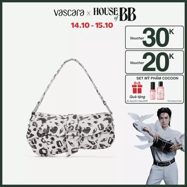 Vascara Túi Saddle Y2K Hoạ Tiết Leopard - SHO 0324
