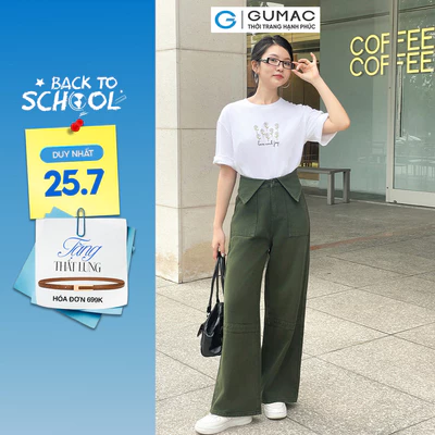 Quần jeans nữ Gmorning - GUMAC vạt sơ mi YQJE05068