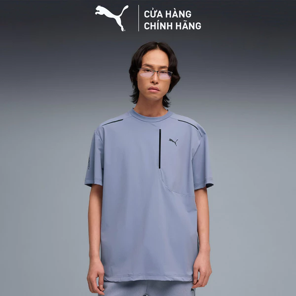 Áo Thun Thời Trang PUMA Nam PUMATECH Relaxed Pocket Tee Gray Sky Màu Xám