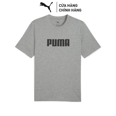 Áo Thun Thời Trang Ngắn Tay PUMA Nam ESS Logo Tee Medium Gray Heather Màu Xám