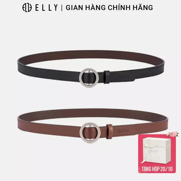 Thắt lưng nữ ELLY ED75 khóa luồn da thật cao cấp dây nịt nữ thời trang chính hãng
