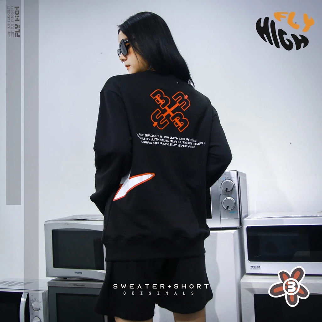 Áo sweater thời trang nam nữ Birdybag chất liệu nỉ chân cua oversize unisex basic