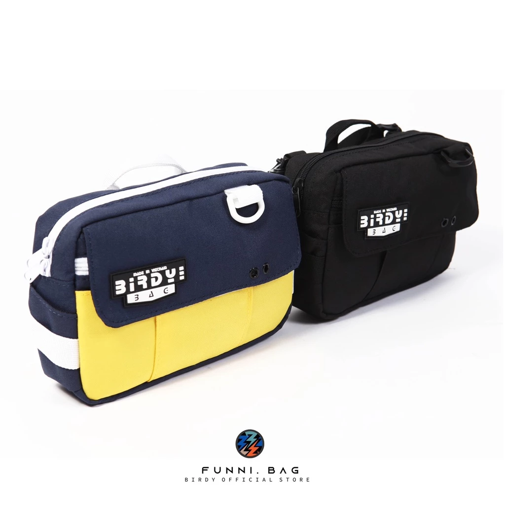 Túi đeo chéo nam nữ unisex mini nhỏ gọn FUNNI BAG HORIZONTAL vải Canvas chống nước thương hiệu Birdybag