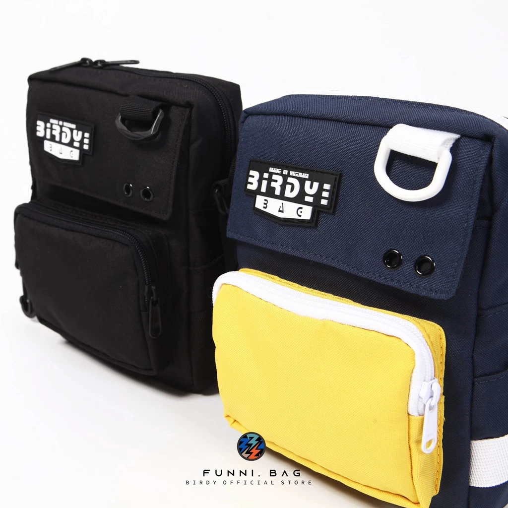 Túi đeo chéo BIRDY nam nữ unisex mini nhỏ gọn màu đen FUNNI BAG VERTICAL
