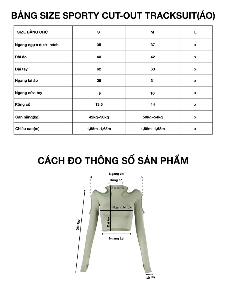 Set Đồ Nữ Sporty Cut-Out Tracksuit - Local Brand Chính Hãng