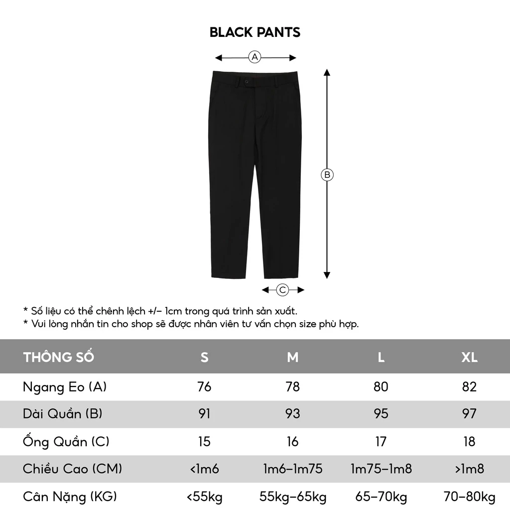 Quần tây âu dài đen nam ống đứng phong cách công sở BLACK PANTS HUGU vải kaki cao cấp không bông xù