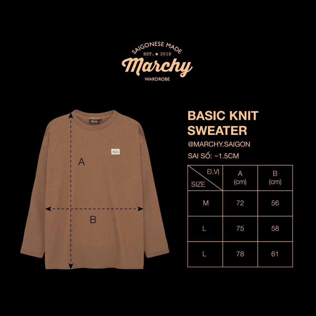 MARCHY - Basic Knit Sweater V2 - Áo len tay dài