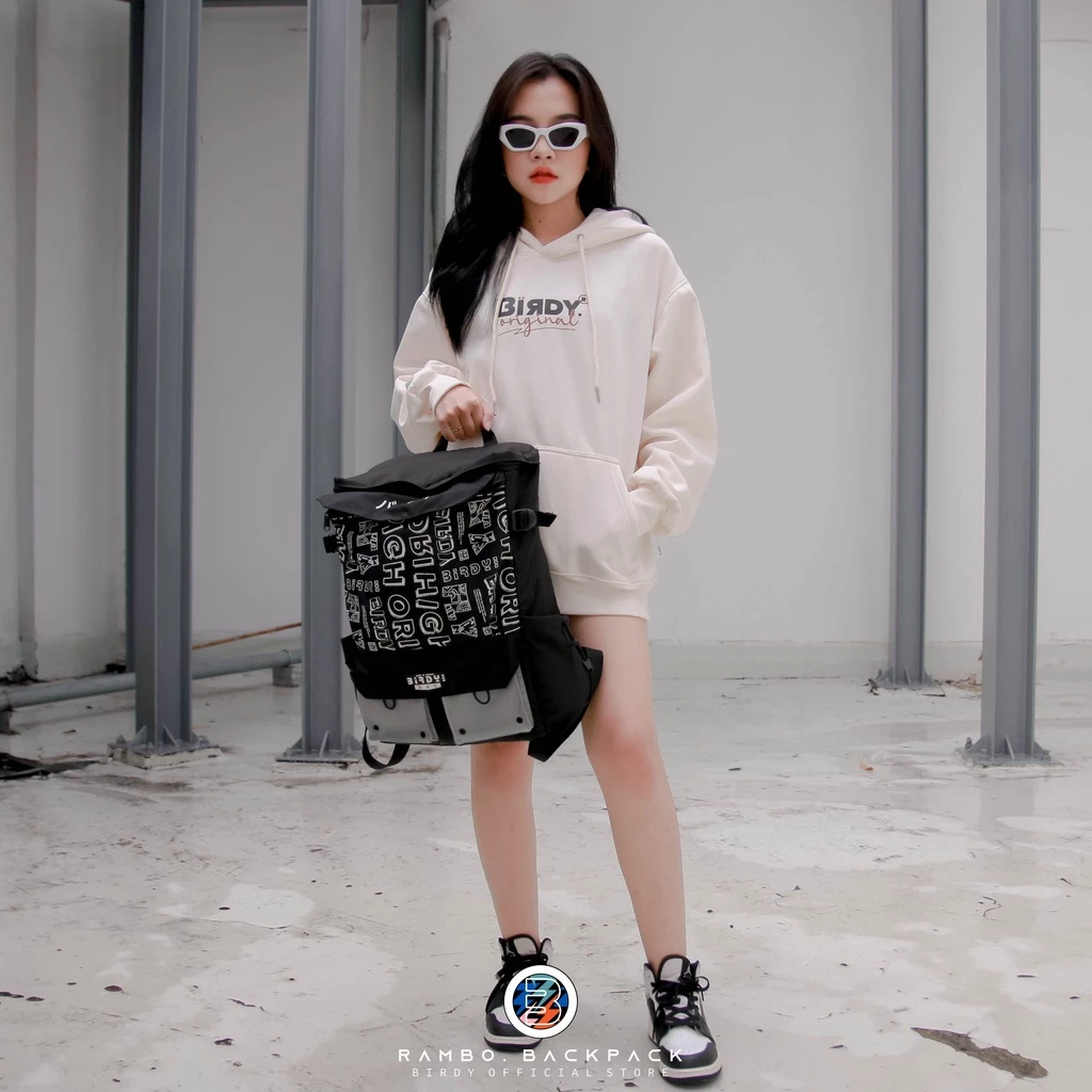 Balo nam đi học thời trang màu đen, trắng nam nữ Local Brand BIRDYBAG - RAMBO