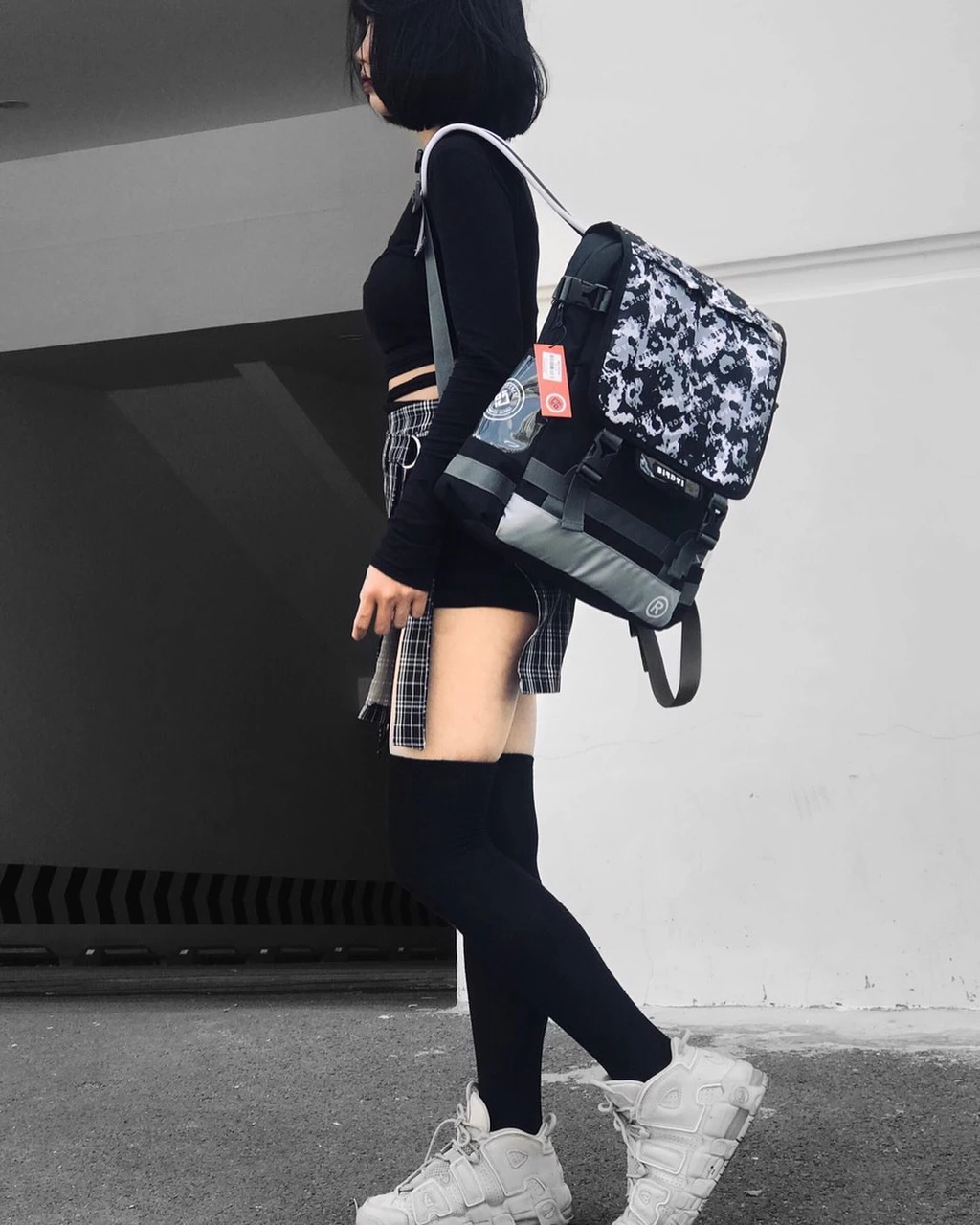 Balo nam nữ đựng laptop 13inches phối họa tiết cam BIRDYBAG - BASIC TWO Local Brand
