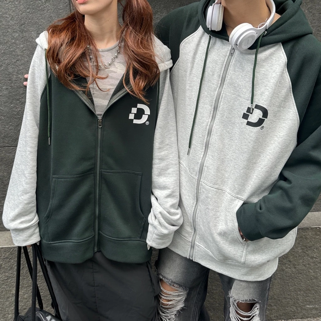 Áo Khoác Zip Basic Unisex Form Rộng Tay Lỡ - Hoodie Zip Raglan Oversize