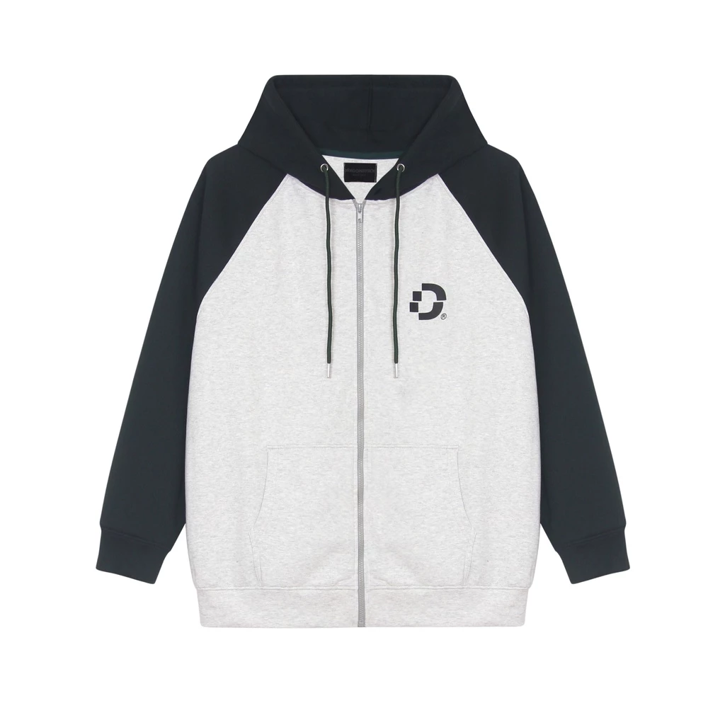 Áo Khoác Zip Basic Unisex Form Rộng Tay Lỡ - Hoodie Zip Raglan Oversize