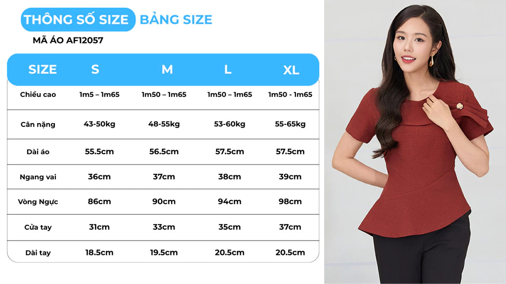 Áo peplum GUMAC tay ngắn lai áo xéo nhẹ đính phụ kiện nút kiểu AF12057