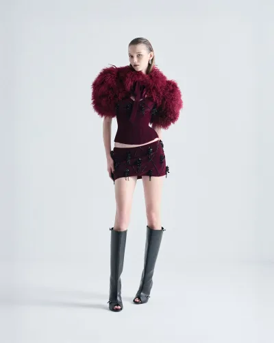 Kept Velvet Mini Skirt