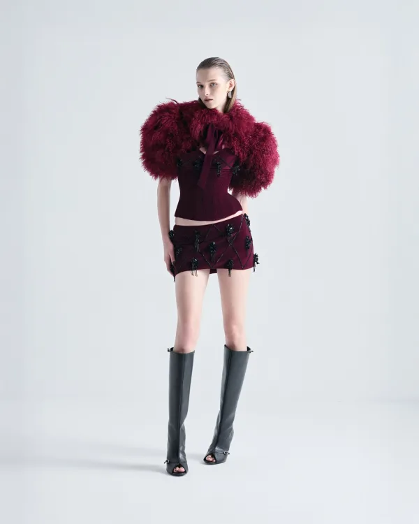 Kept Velvet Mini Skirt
