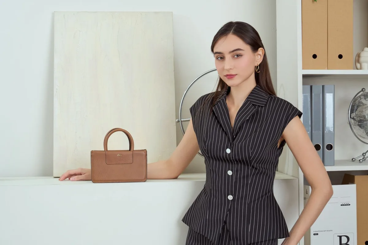 Túi Lata (Thời trang nữ dáng hộp ngang size 21 - Túi xách da TX25)