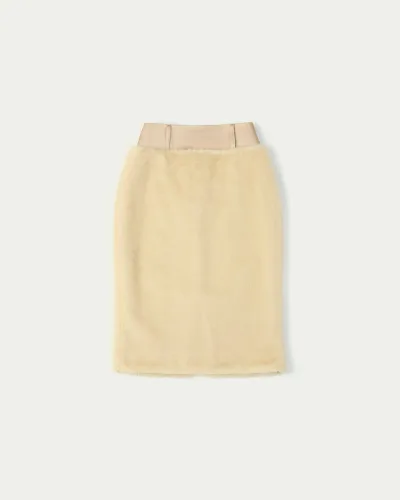 Beach Wedding Fur High-waist Midi Skirt