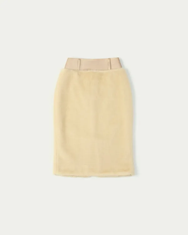 Beach Wedding Fur High-waist Midi Skirt