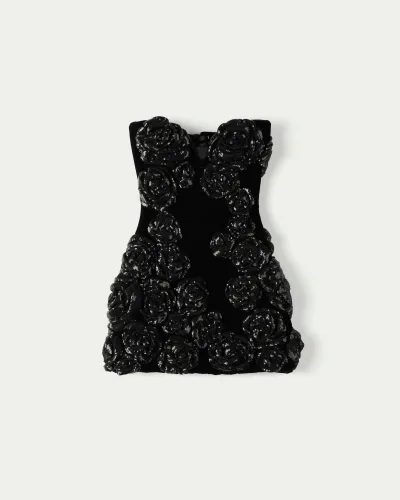 Bloomscape Floral Beaded Mini Dress