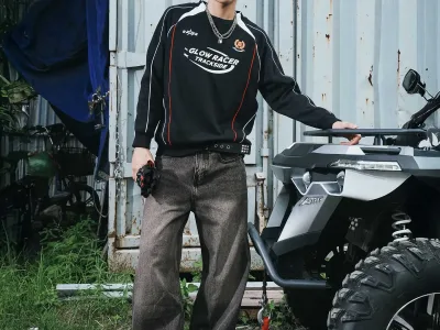 Quần jean nam. Wide leg