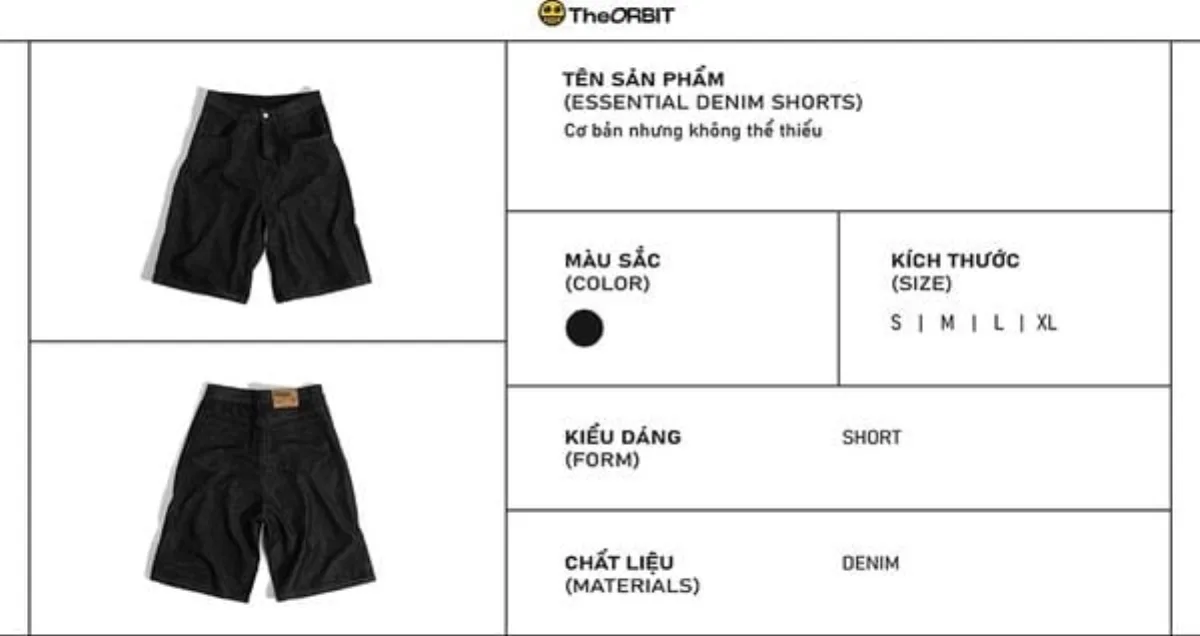 Quần Short Baggy Nam Nữ The ORBIT Essential Denim Shorts - Local Brand Chính Hãng