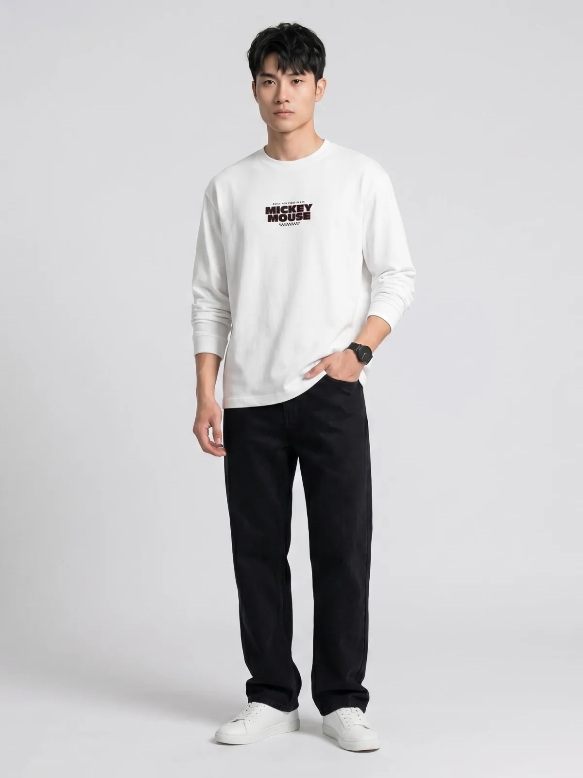 Áo Thun Nam ICONDENIM Tay Dài Disney Race League Form Regular ATID0721