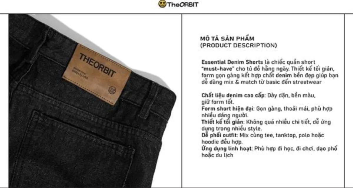 Quần Short Baggy Nam Nữ The ORBIT Essential Denim Shorts - Local Brand Chính Hãng