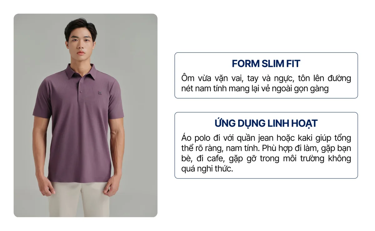 Áo Polo Nam ProCool New Gen ICONDENIM, công nghệ hạt làm mát, vải Cool Fabric độc quyền co giãn giữ form tốt PLID0228
