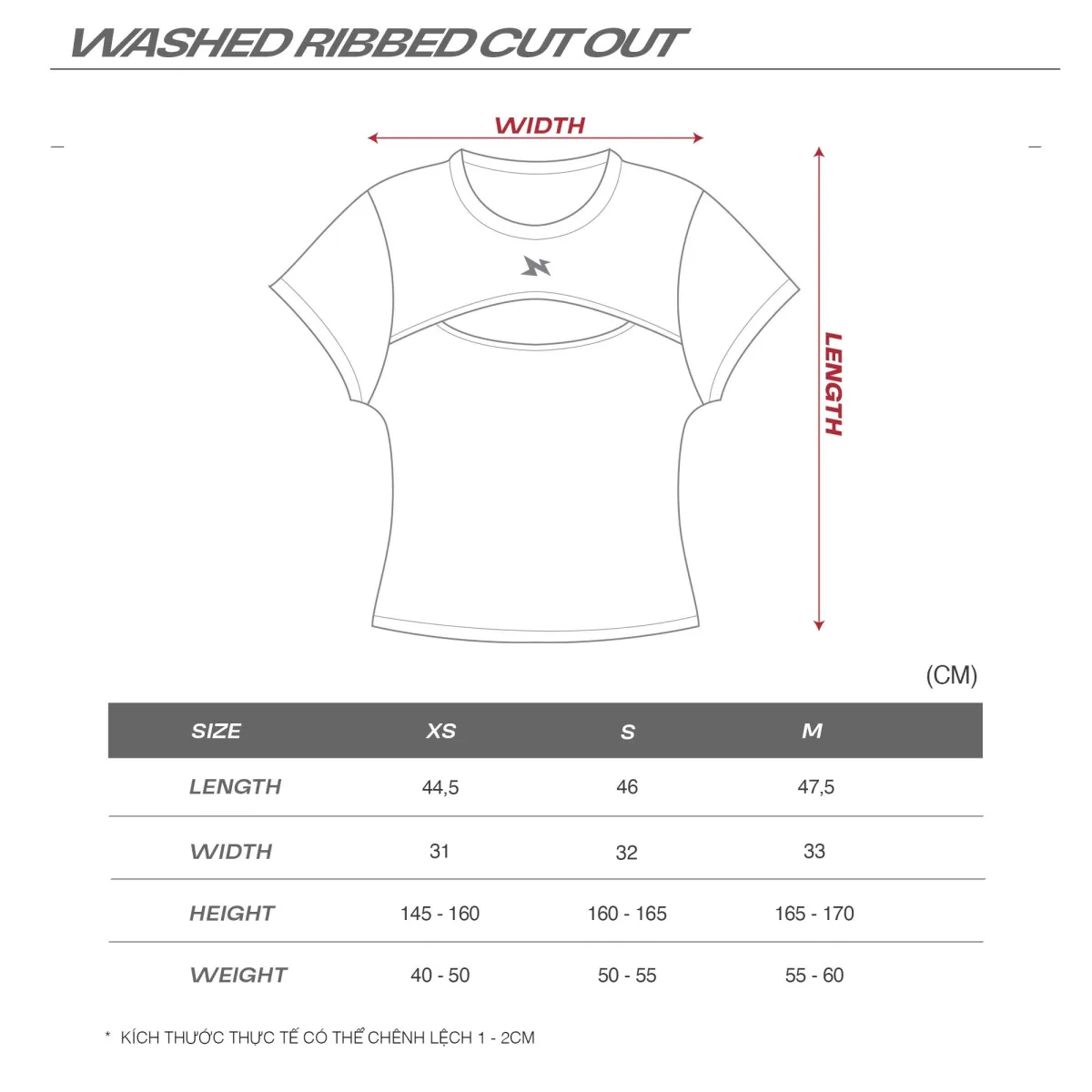 Áo thun NEEDS OF WISDOM Washed Ribbed Cutout Baby Tee - Local Brand Chính Hãng