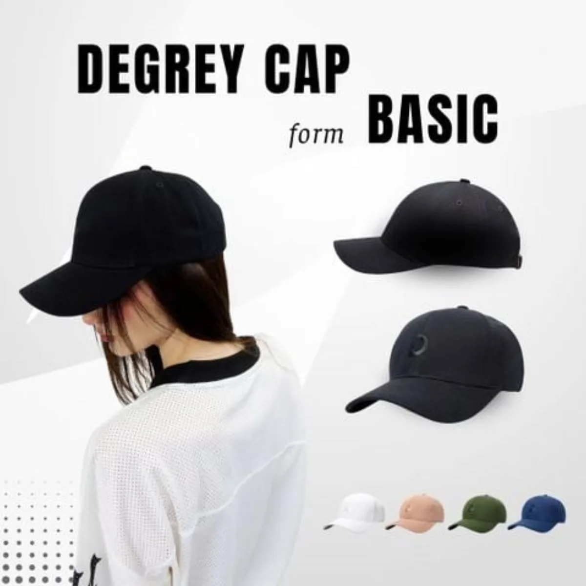 Degrey nón lưỡi trai form frame cap basic thêu logo thiết kế thời trang đơn giản