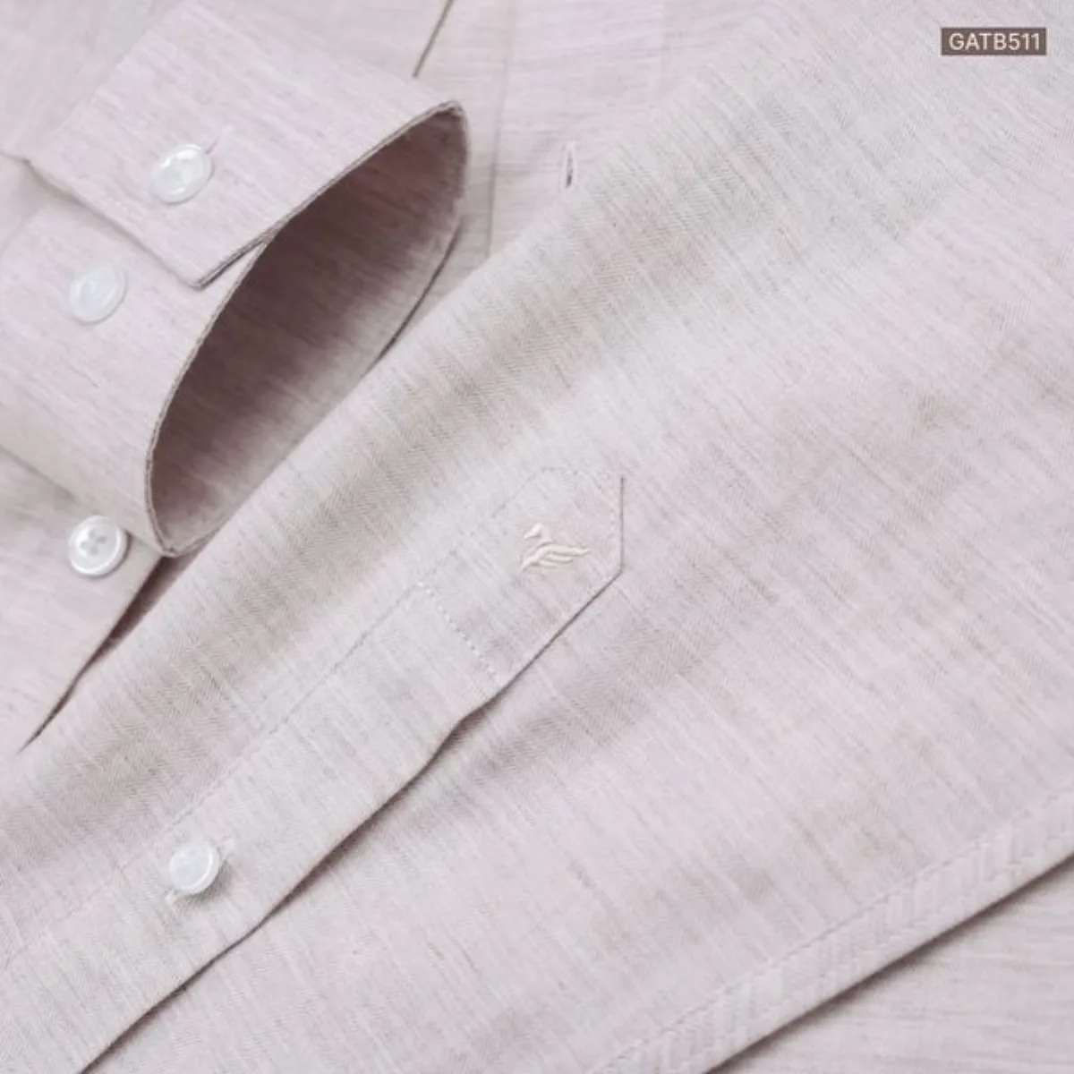 Sơ mi dài tay GRANDAD SHIRT TORANO trơn premium thêu logo ở thép tay mềm mại, thoáng khí GATB511