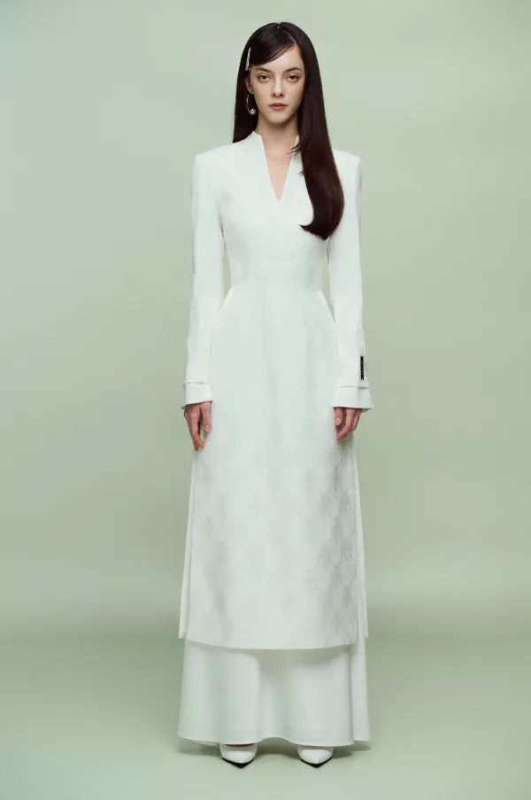 Áo dài Vega - White