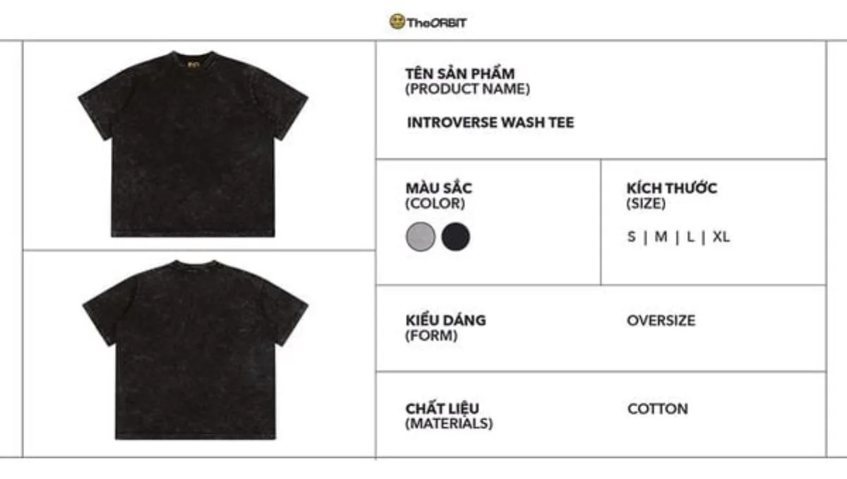 Áo Thun Nam Nữ THE ORBIT INTROVERSE WASH TEE - Local Brand Chính Hãng