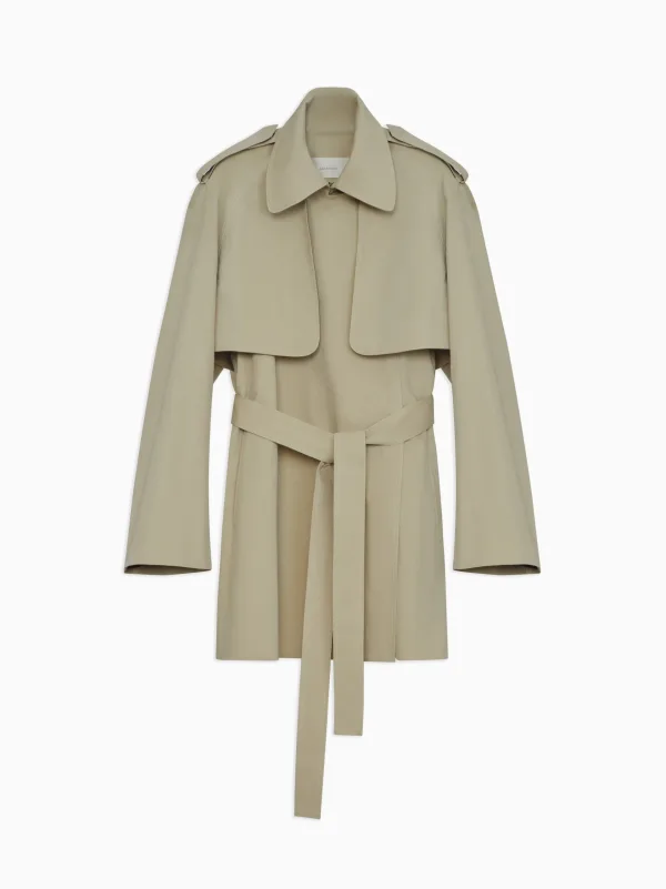 Carmy Split Trench Coat in Heavy Cotton