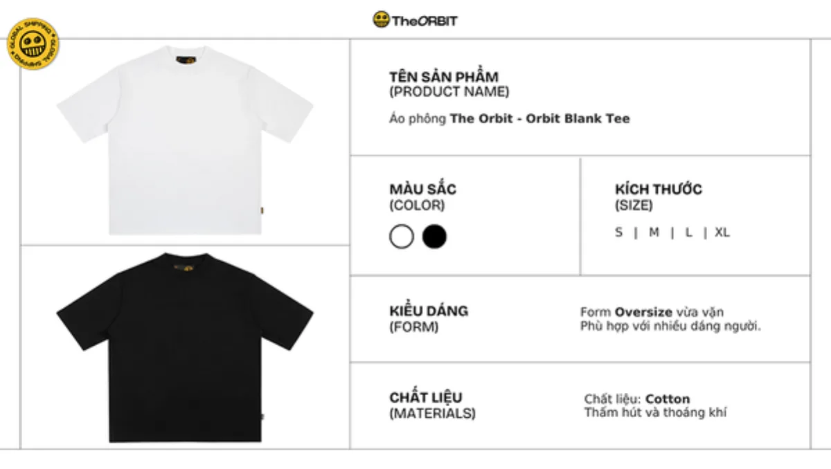 Áo thun nam nữ The ORBIT - ORBIT Blank Tee - Local Brand Chính Hãng