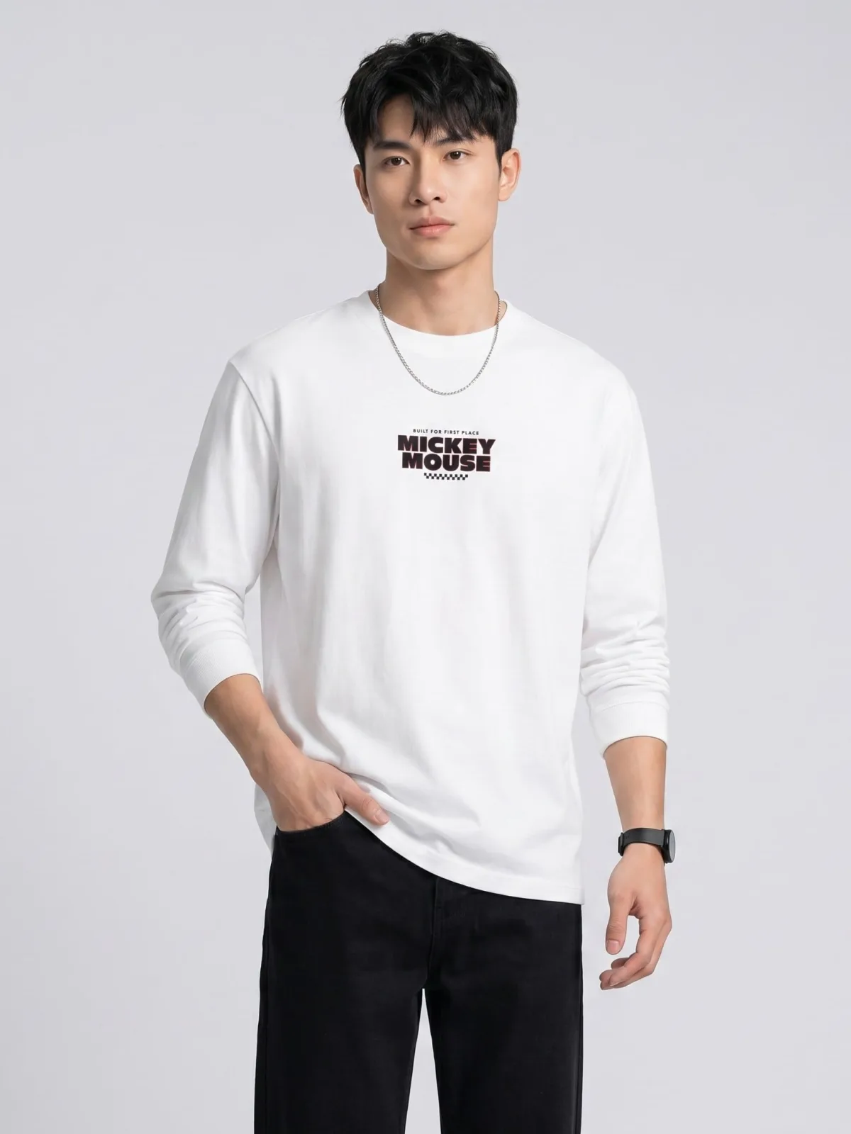 Áo Thun Nam ICONDENIM Tay Dài Disney Race League Form Regular ATID0721