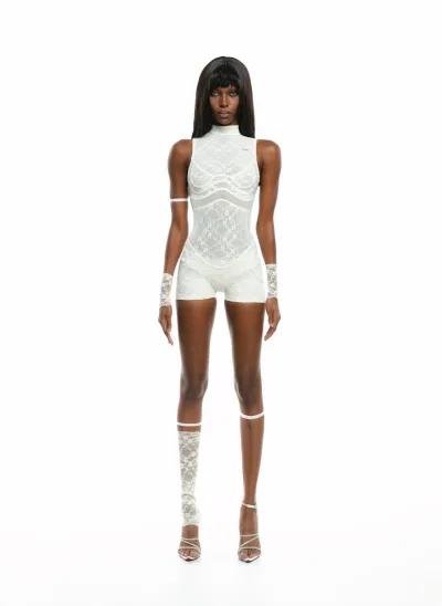 A1 LACE TAN PLAYSUIT