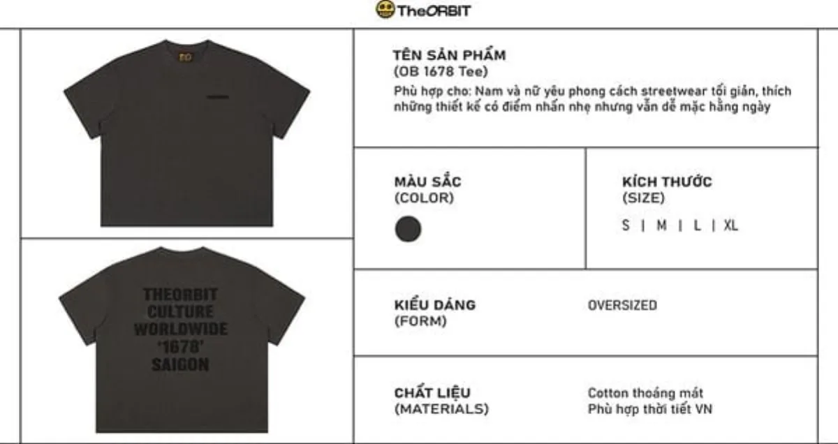 Áo Thun Nanm Nữ The ORBIT 1678 Tee - Local Brand Chính Hãng