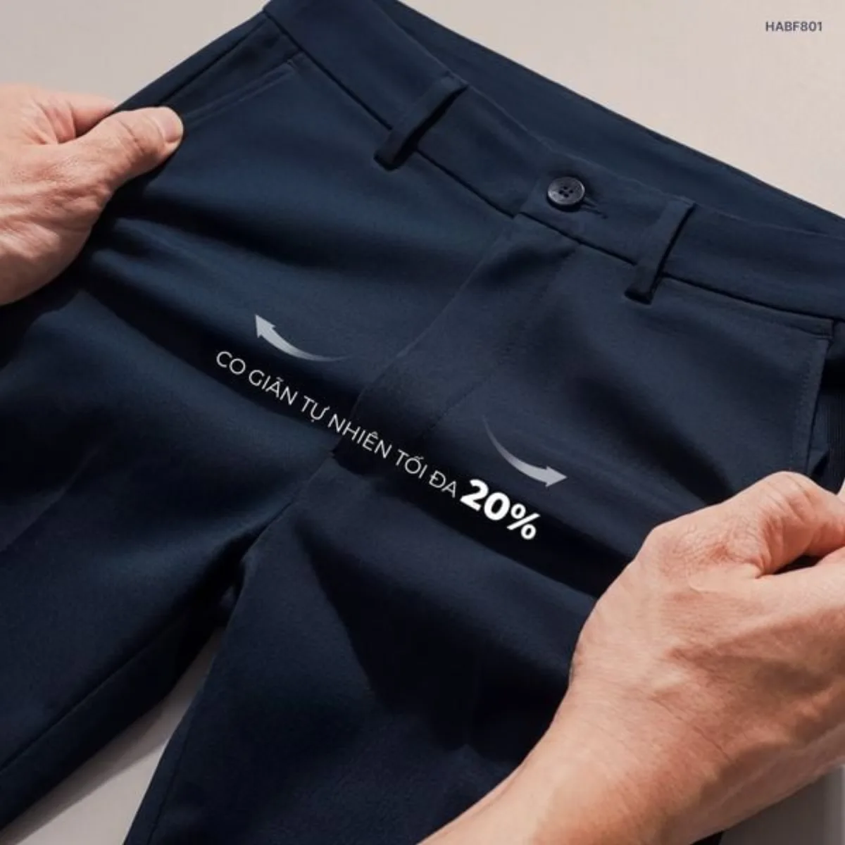 Quần âu smart SMOOTH TROUSER TORANO mặt vải phẳng phiu, hạn chế nhăn nhàu và co giãn thoải mái HABF801