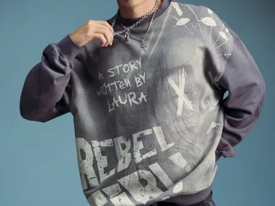 Áo sweatshirt tay dài nam hình in. Oversize