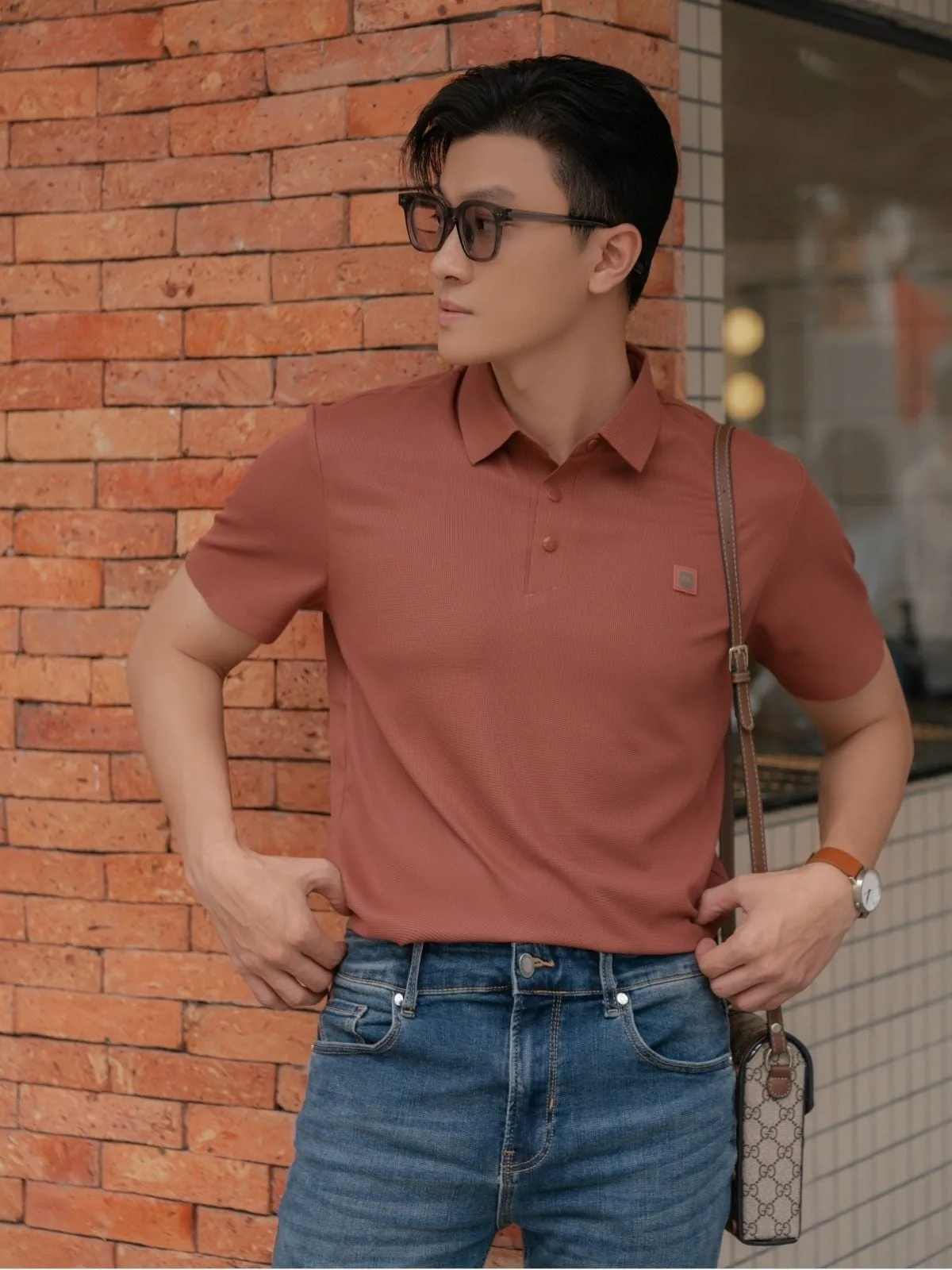 Áo polo nam PROCOOL ICONDENIM form slim-fit, công nghệ hạt làm mát thoáng khí, co giãn 4 chiều, vải mịn ít nhăn PLID0153