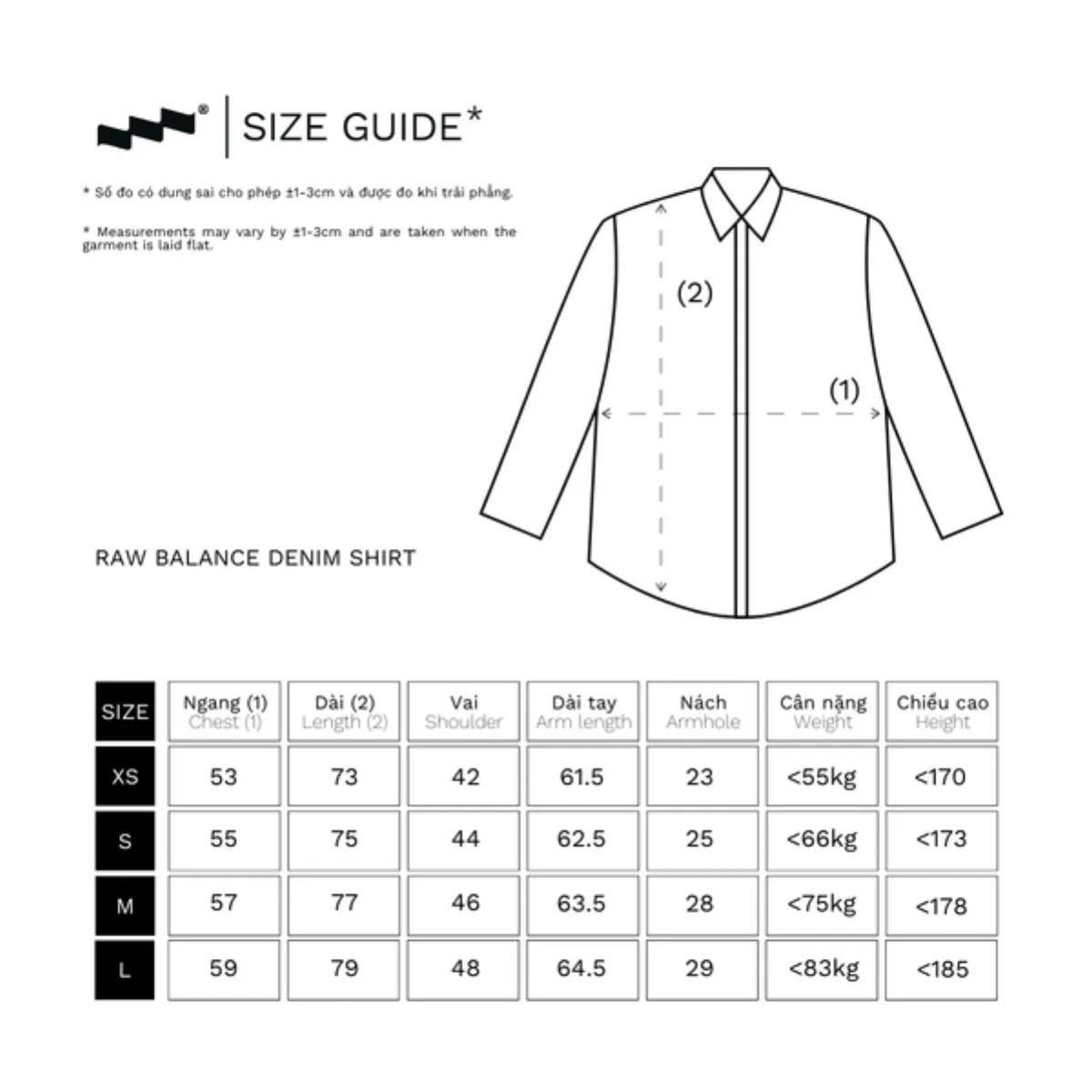 Áo Sơ Mi Denim Tay Dài Unisex LIDER RAW BALANCE DENIM SHIRT