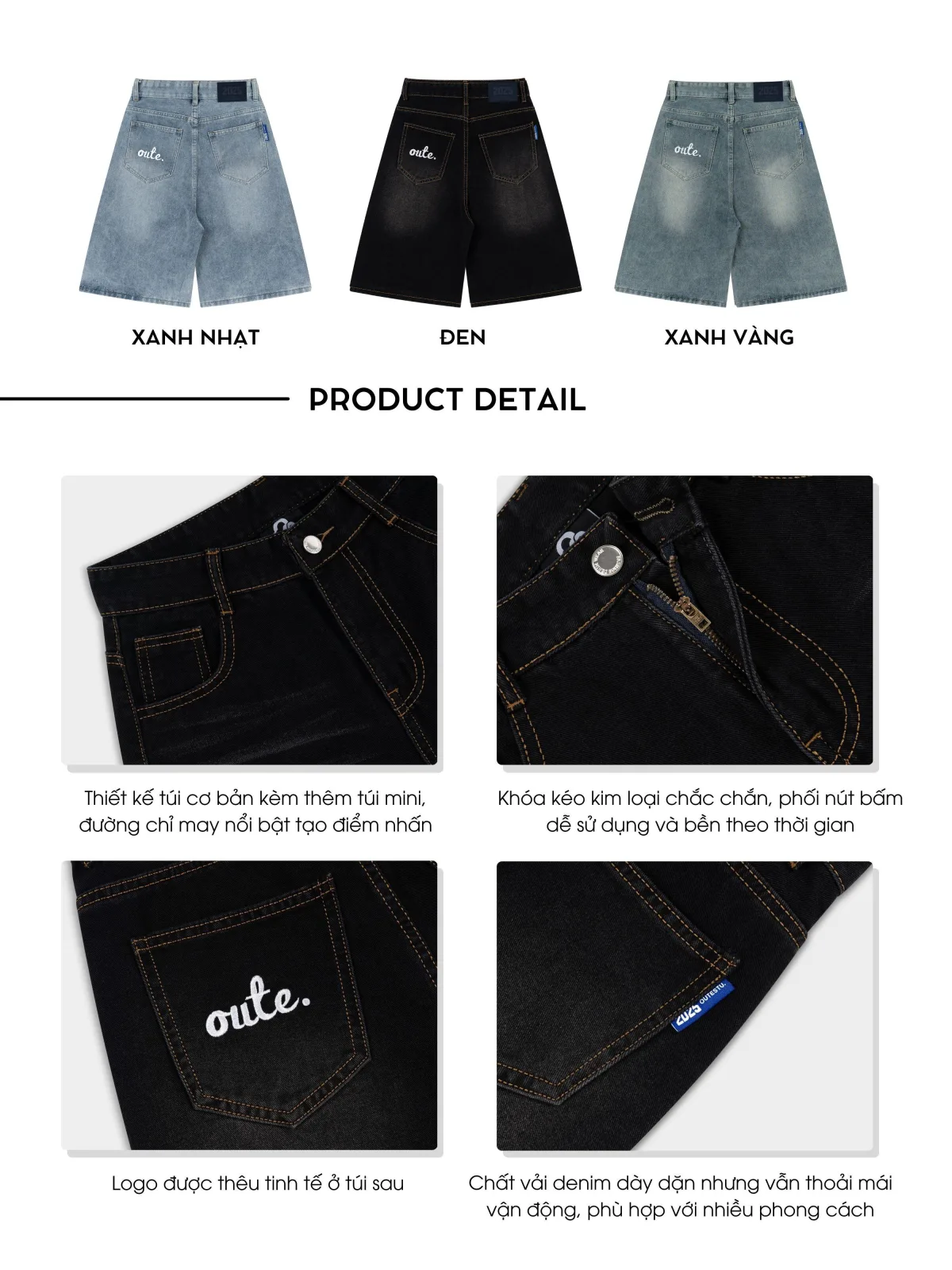 Quần Jean Lửng Outerity Denim Wash Ống Rộng / Form Unisex LocalBrand
