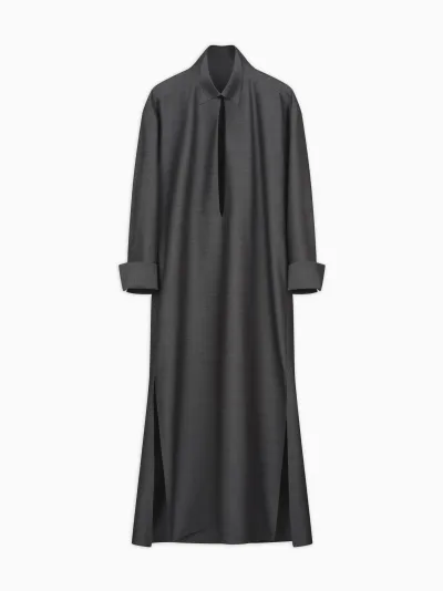 Dunham Front-Split Dress in Wool