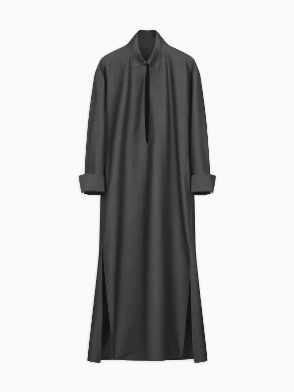 Dunham Front-Split Dress in Wool