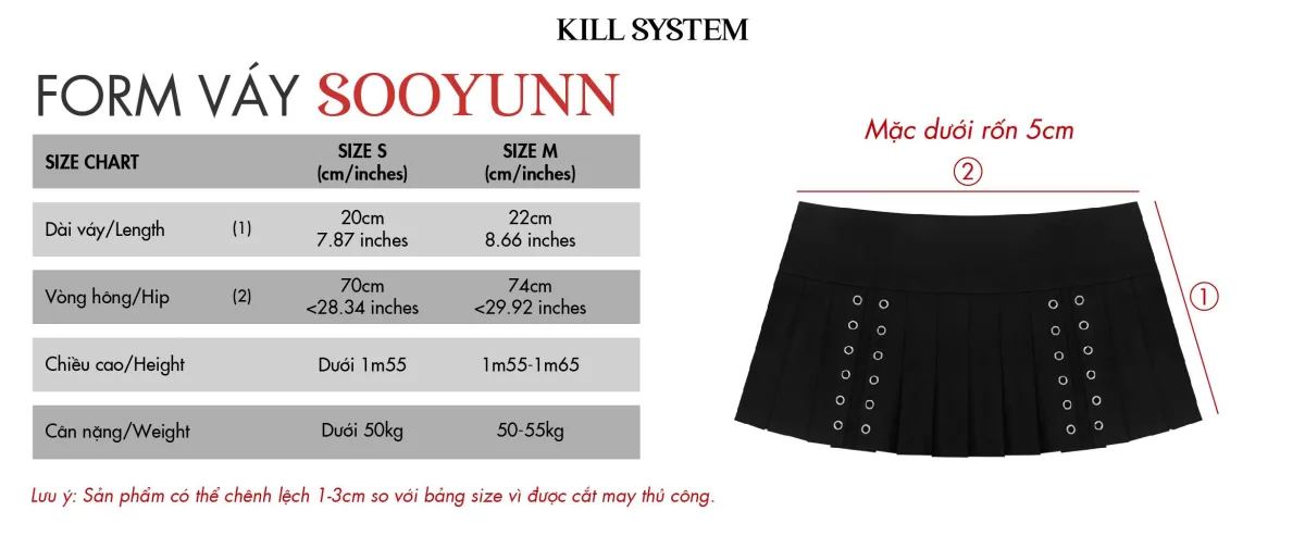 Chân váy xếp ly mắt cáo kèm quần bảo hộ SOOYUNN - 𝐊𝐈𝐋𝐋 𝐒𝐘𝐒𝐓𝐄𝐌
